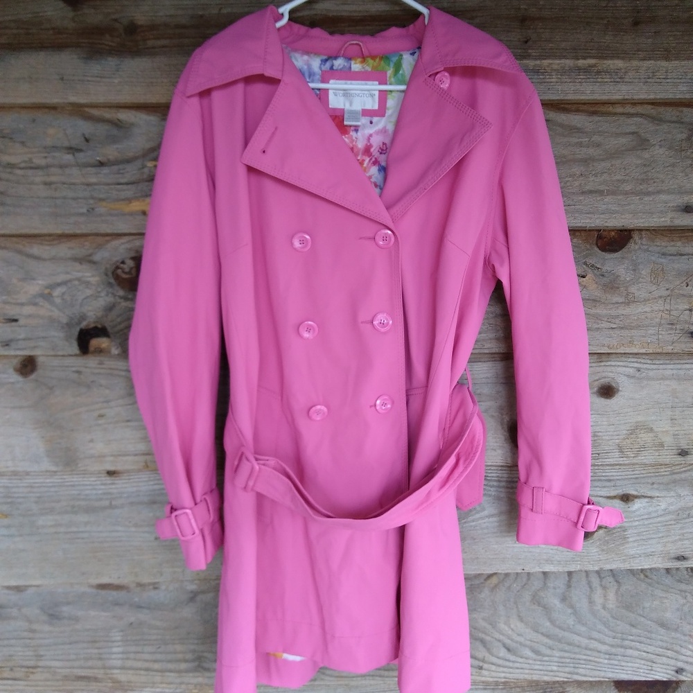 Worthington pink rain coat
